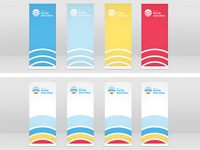 Nordic Safe Cities, Roll ups branding conference layout roll ups