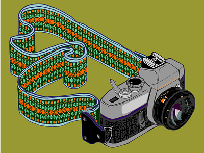 35mm Camera camera film hand drawn line art photography vector vintage