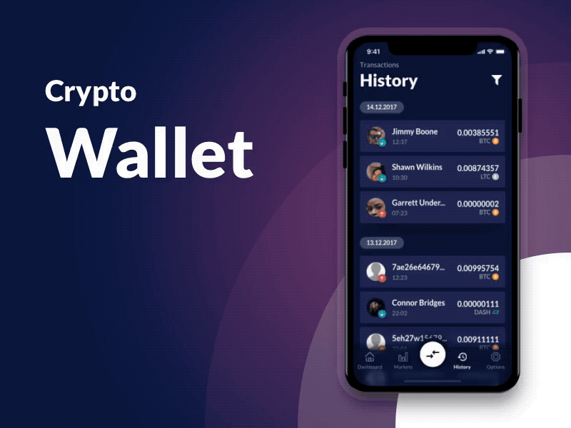 CryptoWallet animation cryptowallet design flinto sketch ui ux