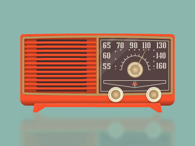 Vintage Radio from the 1950's adobe illustrator graphic design ideas radio vector vintage