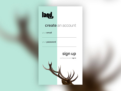 Dailyui 001 001 czechdesign dailyui dailyui001 deer design logo signupform ui