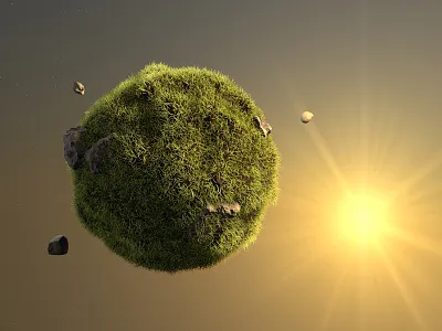 tiny planet 3d c4d cinema 4d render