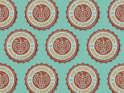 The Growlery Beer Co. Crowns alberta badge bear beer brewery canada craft grizzly illustration logo outdoors patch