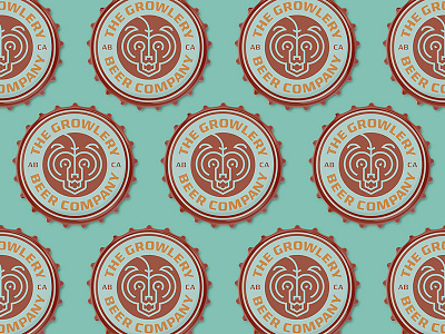 The Growlery Beer Co. Crowns alberta badge bear beer brewery canada craft grizzly illustration logo outdoors patch