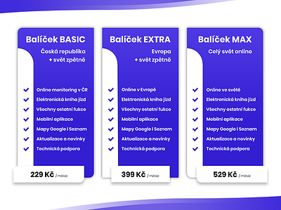 Pricetable for Lokatory.cz website blue flat highlight pricetable roud tags