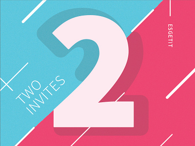 Two Dribbble Invites Ready blue dribble invitations invite red white