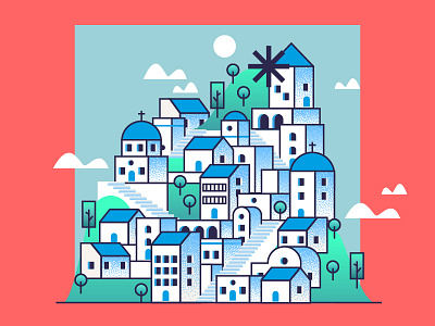 Santorini city graphics greece house icon icons illustration pattern santorini texture vector