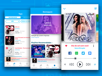 Sua Música interaction design music app ui design