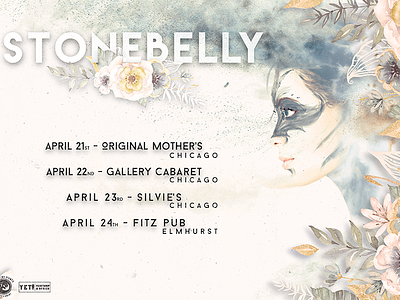 Chicago Run for Stonebelly gig poster illustration illustrator stonebelly tour graphics