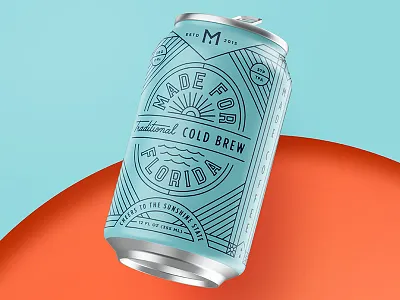 Made For Florida badge branding can coffee drink florida packaging typography