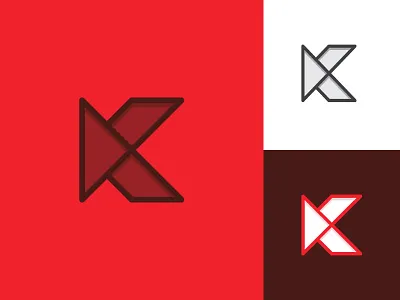 K II brand film geometric k letter logo mark movie play production typography