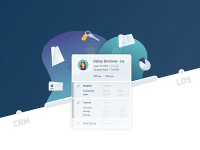 Hero: Blend product illustration blend digital mortgage fintech illustration product san francisco