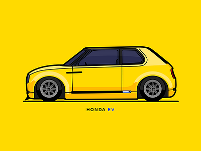 Honda EV car electric electric car ev honda honda ev illustration