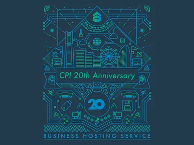 cpi20th anniversary art illustrations line vector