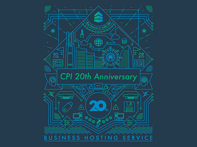 cpi20th anniversary art illustrations line vector