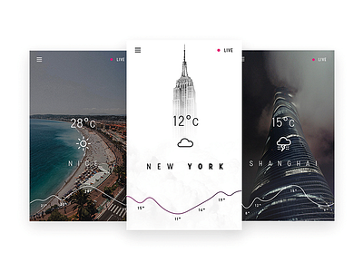 Weather App UI Design android app forecast linear minimal mobile ui ux weather
