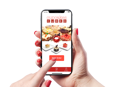 Cupcake ordering app for iPhoneX cta button cupcakes iphonex tabbed navigation