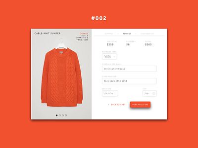 Daily UI 002 - Credit Card Checkout daily ui dailyui