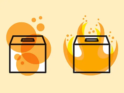 Sin Box Fire box fire flat lllustration vector