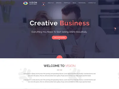 Vision Digital Agency – Corporate One Page PSD Template bootstrap businness morden onepage psd retina yankeeinfoweb yankeethemes
