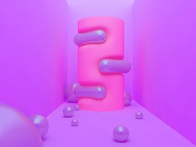 Tense 3d abstract cinema4d cylinder environment render room spheres