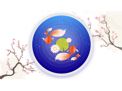 Peaceful Pond icon illustration pond wallpaper zen