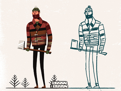 Lumberjack all the pretty colors character coat fashion lumberjack nathan walker scotch soda sketch winter