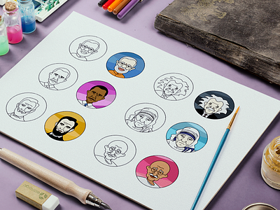 Avatar Shot art avatar character design graphic icon illustration line art people shot sticker vector