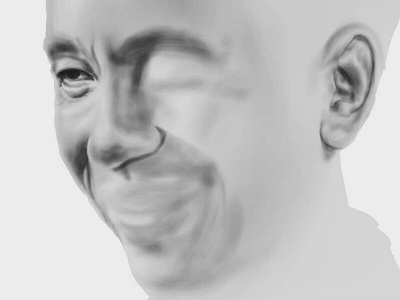 WIP - Men of the Year brush bw digital painting exploration girl portrait realism wip