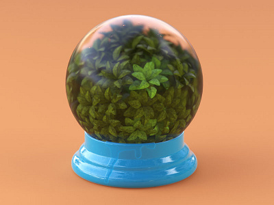 Seasonal Greetings 3d ball c4d glass illustration jungle leaf model plastic
