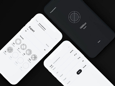 Zero APP - UI design animation app black brutalism health pedometer running steps tracking ui white