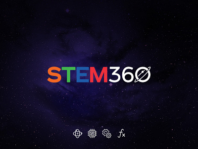 STEM360 2d cosmos education icon logo planet space stars training