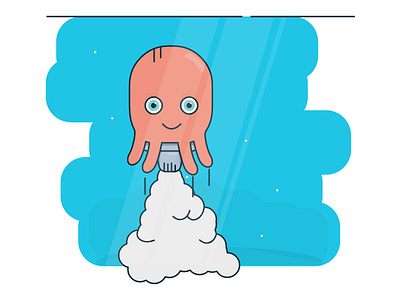 Baby Squids 2d baby cute fish flat illustration ocean roquet sea space squids