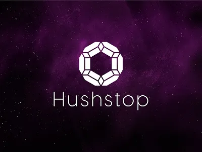 Hushstop branding flat geometric hexagon jewelry logo simple web