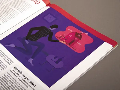 Illustration for Charaktery magazine artwork family illustration pink psychology violet woman