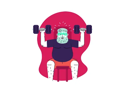 GET FIT, BRO! fat graphic design gym illustration lifting male weights workout