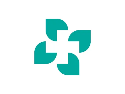 Cross + Leaf cross health leaf logo mark medical nature symbol