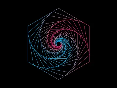 Geometric Line Art 02 abstract art blue dark geometric illustration line neon night pattern red shape