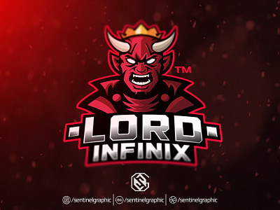 LORD INFINIX Esport Logo | Devil Mascot Logo Sport character design devil esport king logo lord mascot sport