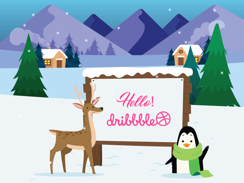 Hello Dribbble animation gif