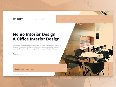 Interior design Studio creative landing page home page interior design minimal sanchishah