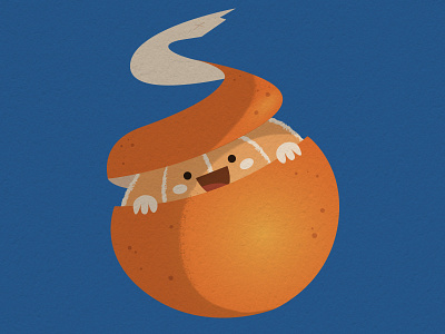 Yaaay!! fruit fun gaspart happy illustration mandarin smile yay