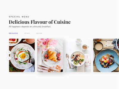 • Food UI • breakfast clean eat food minimal mood shades slider ui ux visual