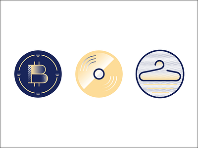 Icons - 2nd pack bitcoin buisness fashion gradient hanger icon it linework music vector vinyl