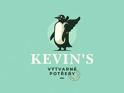 Kevins art kevins logo penguin shop store wings zerographics