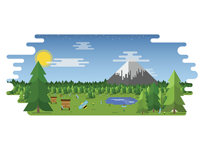 Forest illustration flat forest illustration nature