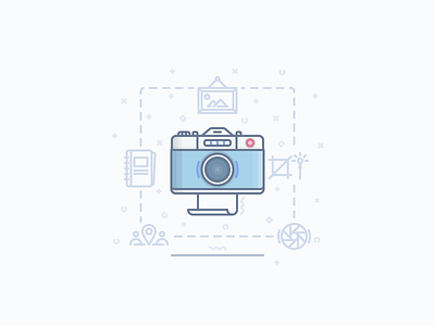 Photography Illustration/Icons 2d camera icon illustration line outline photo photography