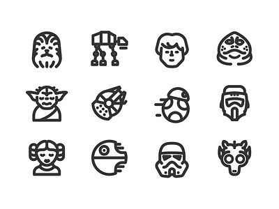 Star Wars icons 2 chubaka icons leia sky star trooper wars yoda