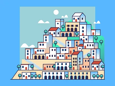 Amalfi Coast amalfi city graphics house houses icon illustration italy texture vector