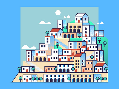 Amalfi Coast amalfi city graphics house houses icon illustration italy texture vector